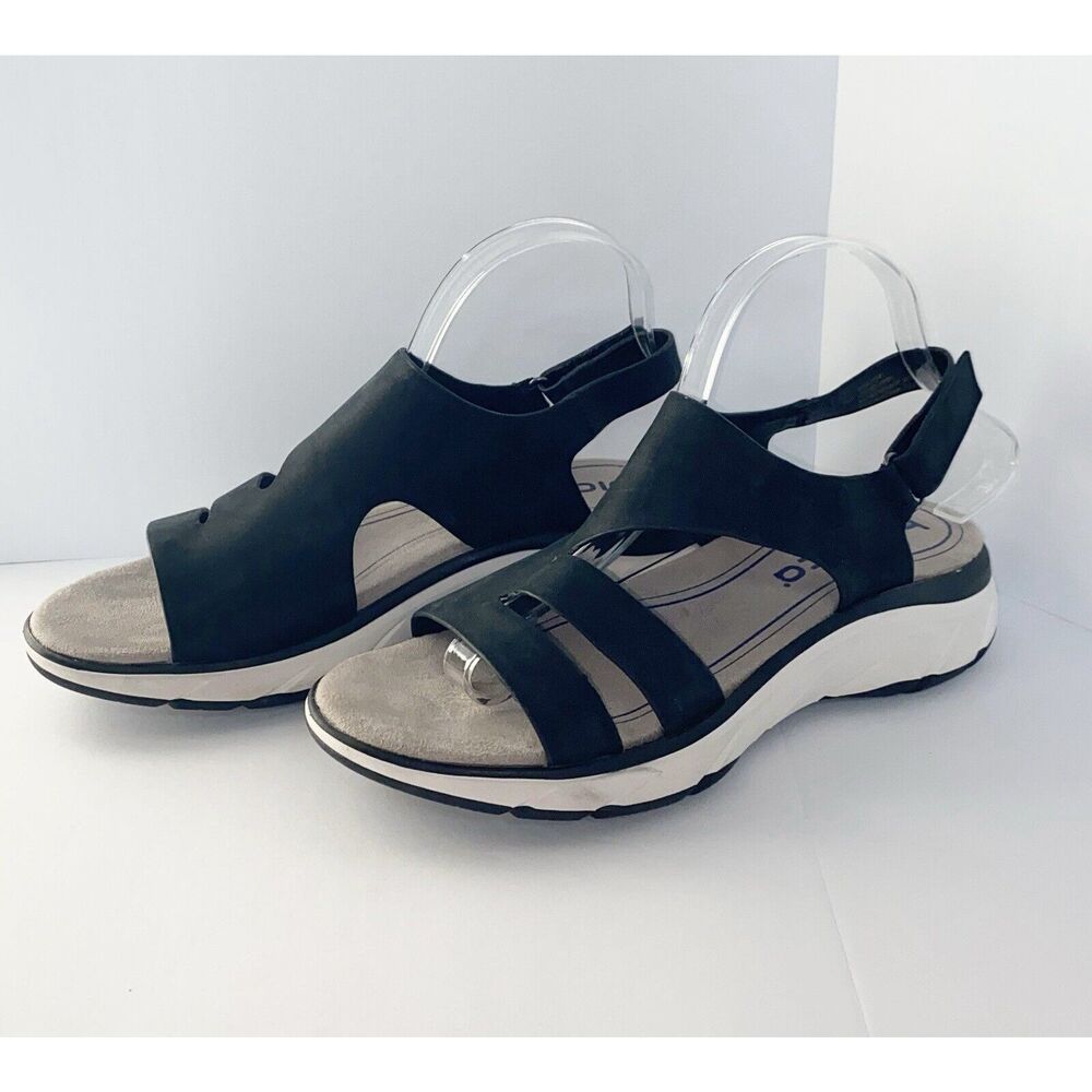 BIONICA Akela Sandals Womens 9 Black White Strappy Outdoor Casual Comfort Sporty - Picture 2 of 14